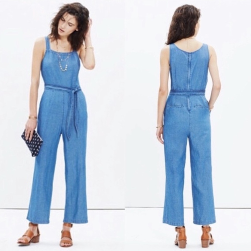 Madewell Muralist Crop Chambray Jumpsuit | Indigo